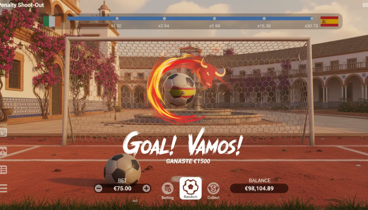 Jugar a Penalty Shoot Out es muy sencillo, ya que el jugador solo tiene que hacer una apuesta y elegir el lugar al que lanzar el balón